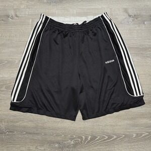 Vintage Adidas‎ Shorts Mens XL Basketball Y2K 3 Stripe Dazzle Silky Shiny Baggy